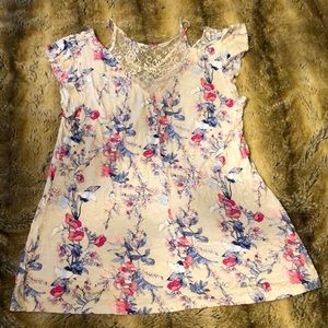 Maurices Lace Neck Cold Shoulder Top